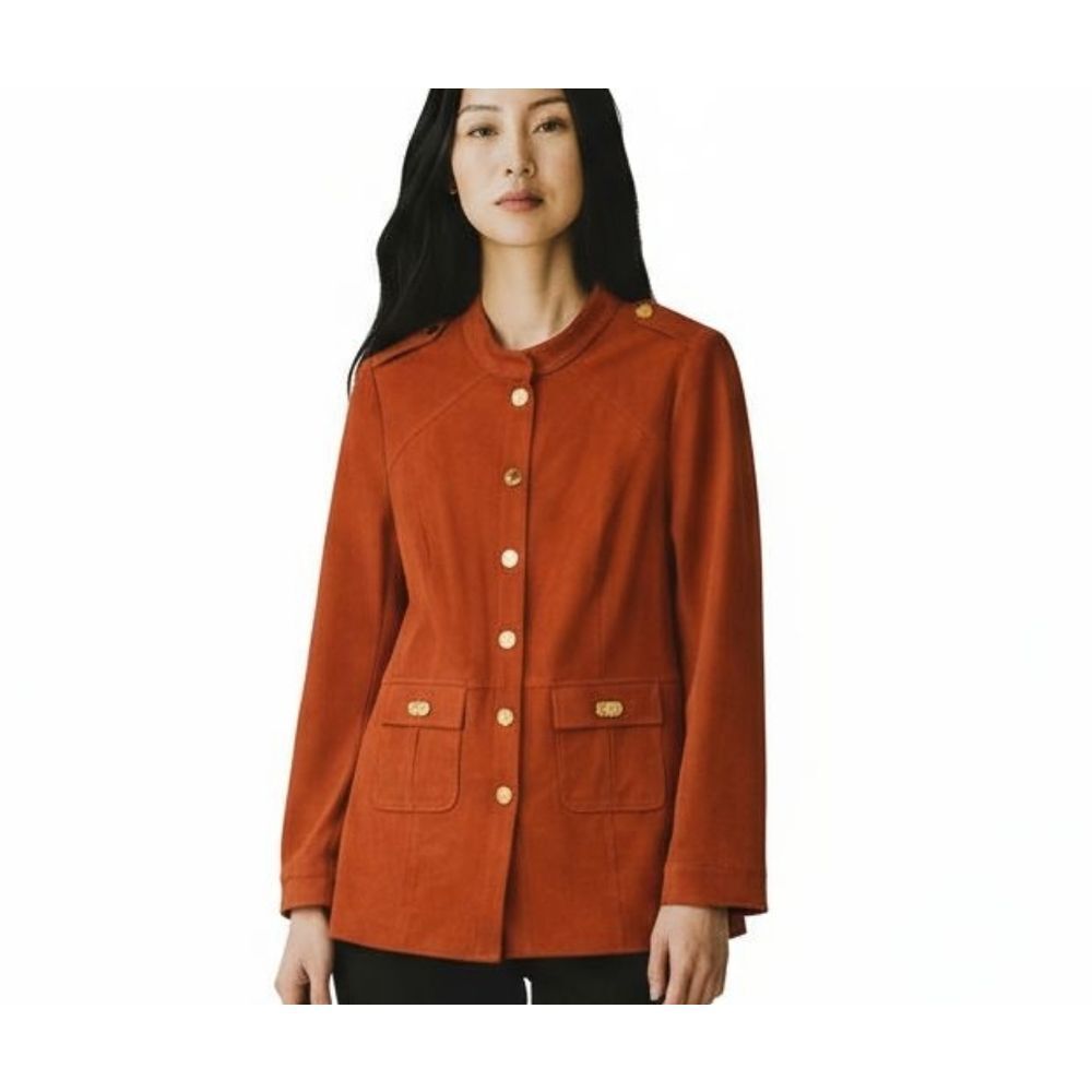 Chico's Faux Suede Jacket sz S see measurements Like New